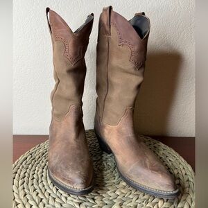 DISTRESSED Durango Comfort Core Women’s 6.5M Boots Faux Leather Canvas Brazil